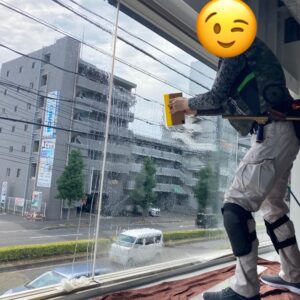 広島市内で飛散防止フィルムを施工しました！
